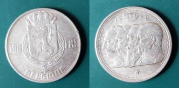 Pièce 100 francs belge 1950