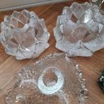 2 kristallen kaarshouders, 2 hoge van 20 cm en nog andere, Ophalen