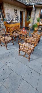 Ancien et magnifique ensemble en rotin, Jardin & Terrasse, Ensembles de jardin, Chaise, Rotin, 6 places, Utilisé