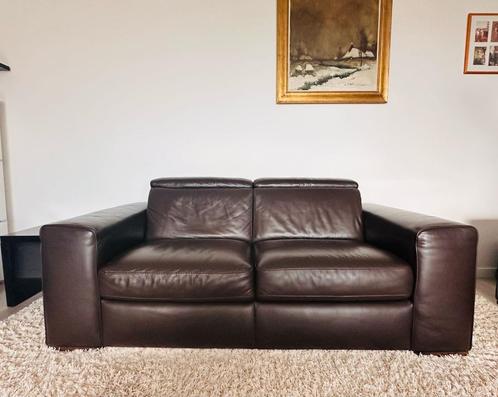 Prachtig goed onderhouden leren zetel (2 beschikbaar-1 elek), Huis en Inrichting, Zetels | Zetels, Zo goed als nieuw, Rechte bank