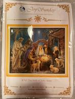 Voorgedrukt borduurpakket “The birth of baby Jesus, Hobby & Loisirs créatifs, Broderie & Machines à broder, Envoi, Neuf, Set à broder