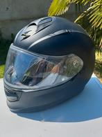 Zwarte helm met visier en zonnescherm geïntegreerd., Ophalen, M