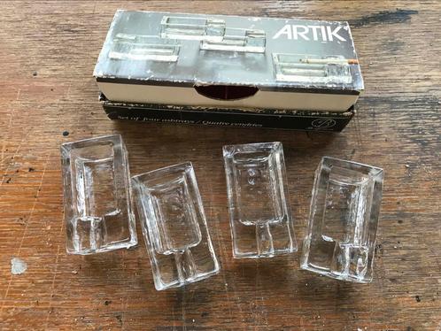 Set van 4 vintage asbakjes Artik van Borgonova, Antiek en Kunst, Antiek | Glaswerk en Kristal, Ophalen of Verzenden