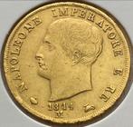 Pièces en or 40 Lire 1814-M, Napoléon Bonaparte, Enlèvement ou Envoi, Monnaie en vrac, Italie, Or