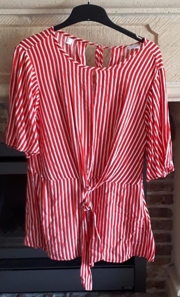 Bodyflirt - blouse - rood/wit streep - maat 40, Kleding | Dames, Blouses en Tunieken, Gedragen, Maat 38/40 (M), Rood, Verzenden