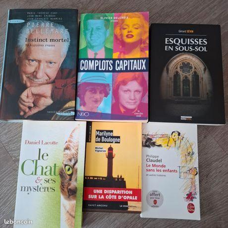 Lot 6 livres Polars, Faits divers et Mystères Dont dédicaces, Livres, Policiers, Utilisé, Enlèvement