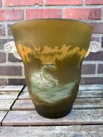 Groene Cameo wijn/champagnekoeler Gallé stijl, Ophalen