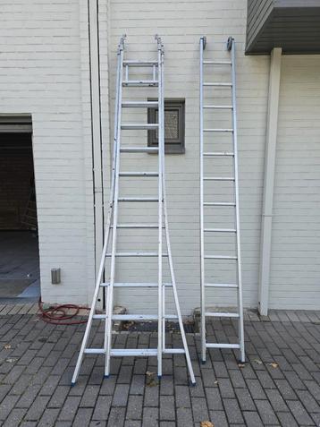 Professionele ladder driedelig 6,45m, 12 sporten per deel beschikbaar voor biedingen