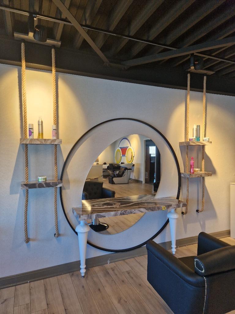 Kaptafel Twin Oval Make Up kappers spiegel knip beauty salon, Enlèvement ou Envoi, Neuf