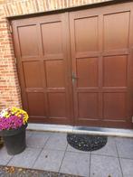 Houten poort / garagedeur /dubbel, Doe-het-zelf en Bouw, Deuren en Vliegenramen, Ophalen, Gebruikt, 120 cm of meer, Buitendeur
