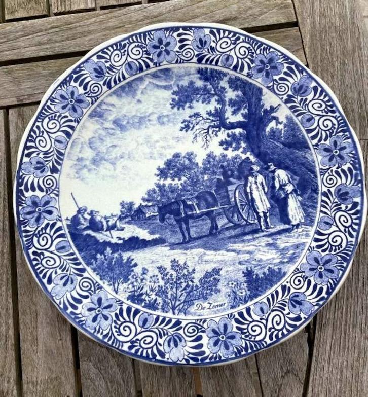 Delfts De Zomer groot bord, Antiek en Kunst, Antiek | Wandborden en Tegels, Ophalen