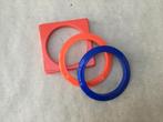 Set van 3 armbanden blauw en oranje, Nieuw, Ophalen of Verzenden, Kunststof of Plastic