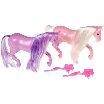 2 x Unicorn paardjes met borstels beschikbaar voor biedingen