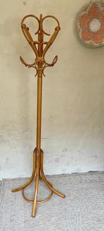 Boho Staande Kapstok Jaren 70 Hout en Gevlochten Rotan, Huis en Inrichting, Woonaccessoires | Kapstokken, Ophalen, Zo goed als nieuw
