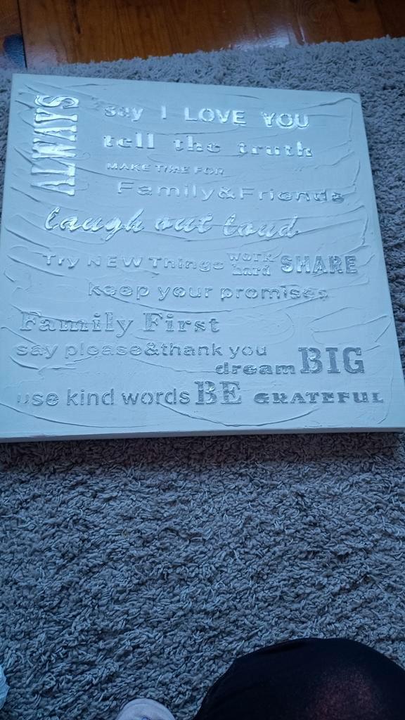 Wit canvas "Always" met inspirerende tekst — 60x60 cm, Huis en Inrichting, Woonaccessoires | Lijsten, Zo goed als nieuw, 50 tot 75 cm