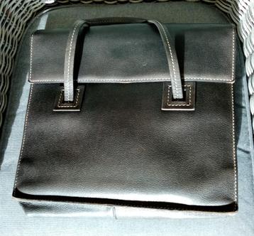 Authentieke vintage Delvaux handtas zwart Santal GM