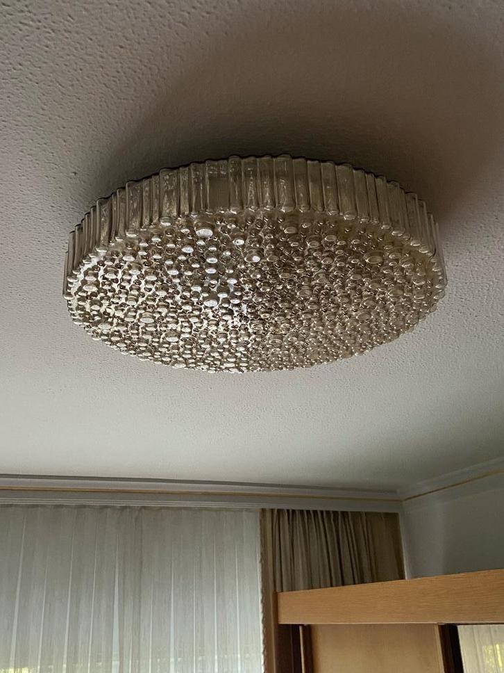 Grote Vintage staflampen bubbelglas plafond of muurlamp, Antiek en Kunst, Antiek | Verlichting, Ophalen