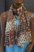 ACCESS Langwerpige sjaal vakken bruin/beige 160 cm x 51 cm, Access, Gedragen, Ophalen of Verzenden, Sjaal