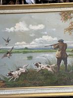 Schilderij jacht jager hond, Ophalen of Verzenden