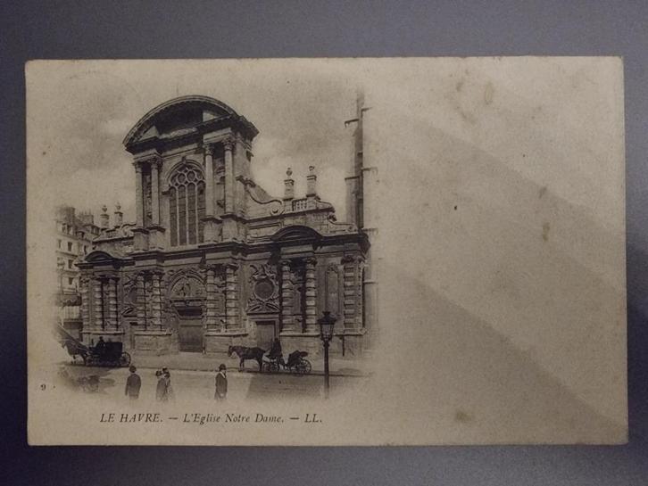 Carte postale Le Havre - Eglise Notre Dame - 1903, Verzamelen, Postkaarten | Buitenland, Gelopen, Frankrijk, Voor 1920, Ophalen of Verzenden