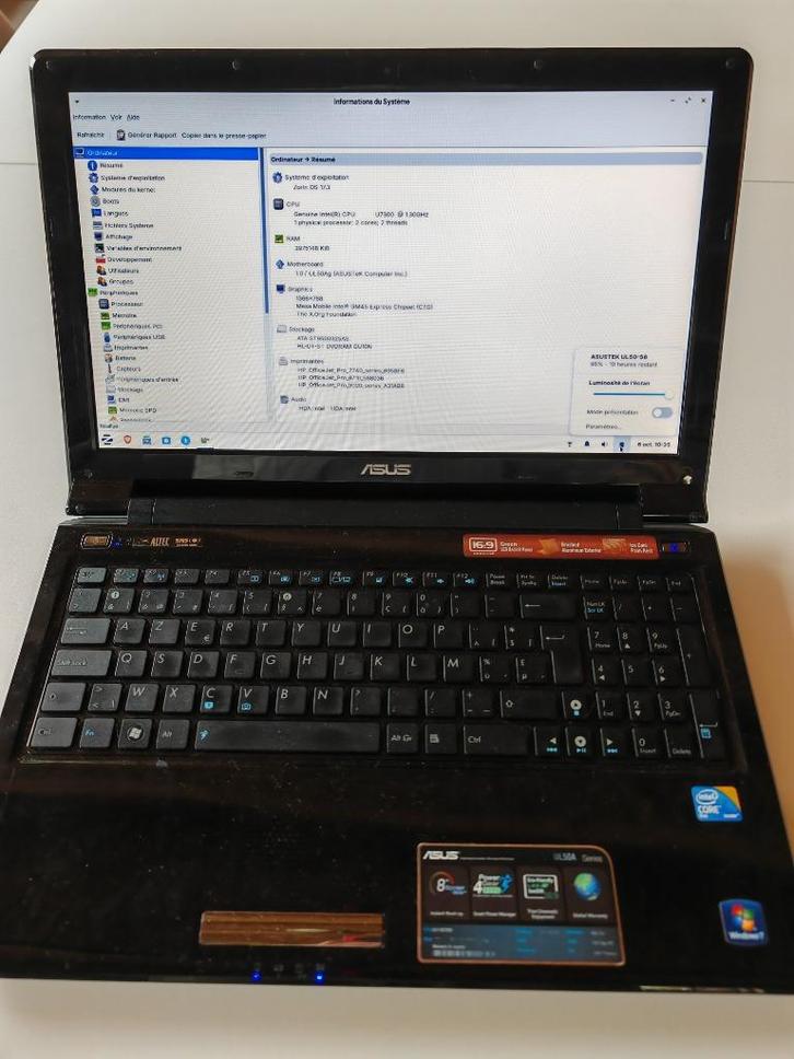ASUS UL50A Series - Optimisé Zorin OS Lite & Batterie 86%, Computers en Software, Windows Laptops, Refurbished, 15 inch, HDD, SSD