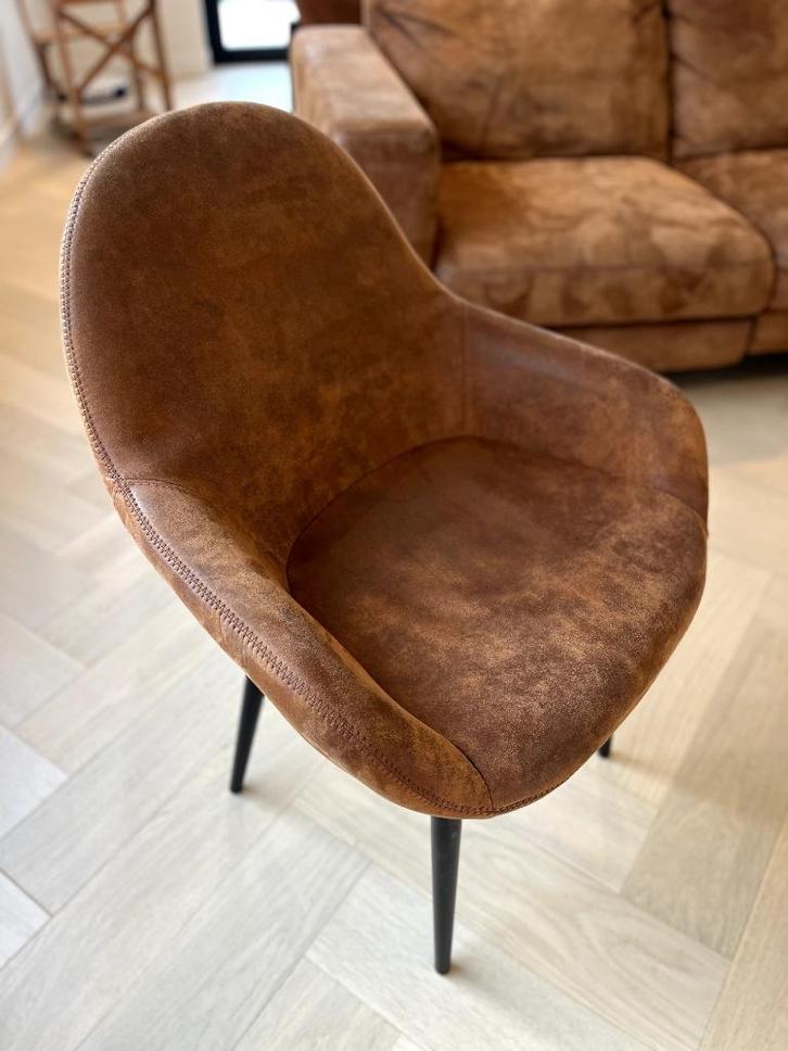 stoelen, Huis en Inrichting, Stoelen, Zo goed als nieuw, Vijf, Zes of meer stoelen, Leer, Bruin, Ophalen