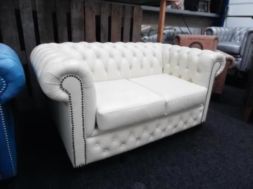 Chesterfield Bank 2 Zits Brighton Ivory Leer, Antiek en Kunst, Antiek | Meubels | Stoelen en Sofa's, Ophalen
