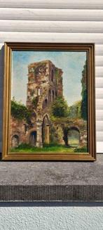 huile sur toile les ruines de abbaye signe diners, Antiquités & Art, Enlèvement ou Envoi