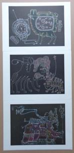 PIERRE CAILLE / LOT VAN 3 STUKS / KLEURLITHO / 32x45cm 1977, Ophalen of Verzenden