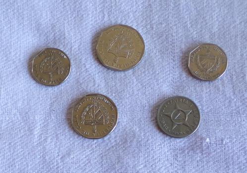 5 Munten Republica de Cuba, Postzegels en Munten, Munten | Amerika, Losse munt, Ophalen of Verzenden