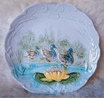 Art Nouveau Jugendstil Majolica bord 1890 eenden waterlelie, Antiek en Kunst, Ophalen of Verzenden