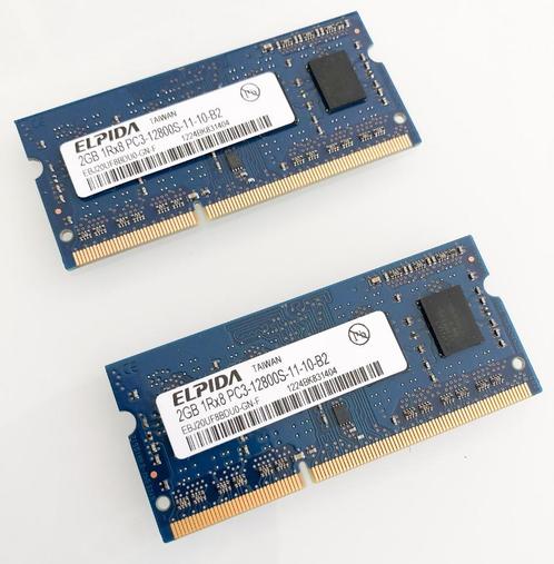 mémoire du MacBook Pro DDR3 1600Mhz 2x2Gb (4Gb), Informatique & Logiciels, Mémoire RAM, Comme neuf, Laptop, DDR3, Enlèvement ou Envoi