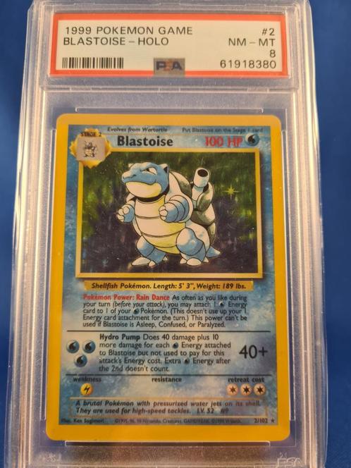 Blastoise 2/102 - Base (PSA 8), Hobby en Vrije tijd, Verzamelkaartspellen | Pokémon, Gebruikt, Verzenden