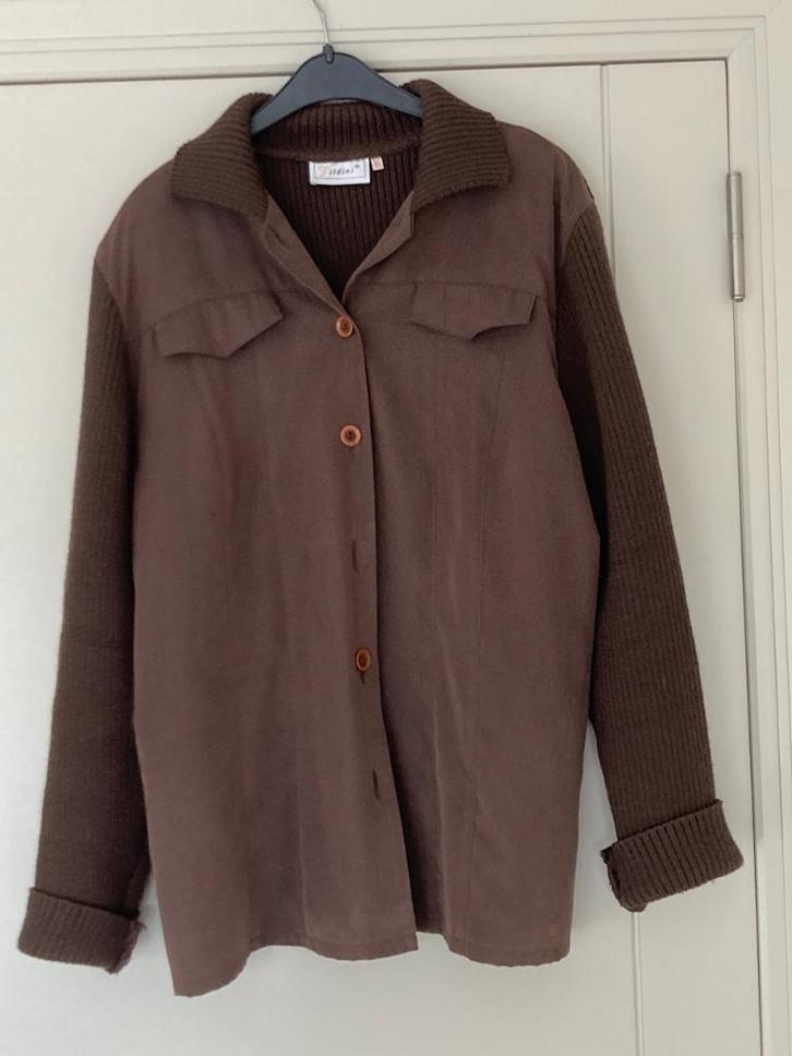 Donkerbruine gebreide vest VILDINI, maat 46. Perfecte staat, Kleding | Dames, Truien en Vesten, Zo goed als nieuw, Maat 46/48 (XL) of groter