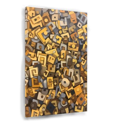 Toile Chaos Abstrait Marron et Beige 60x90cm - 18mm., Maison & Meubles, Accessoires pour la Maison | Peintures, Dessins & Photos