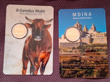 Malta 2025 2 x coincards Mdina en Koe/Os beschikbaar voor biedingen