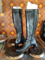 Zwarte leren dameslaarzen maat: 37,50, Ophalen of Verzenden, Zo goed als nieuw, Hoge laarzen