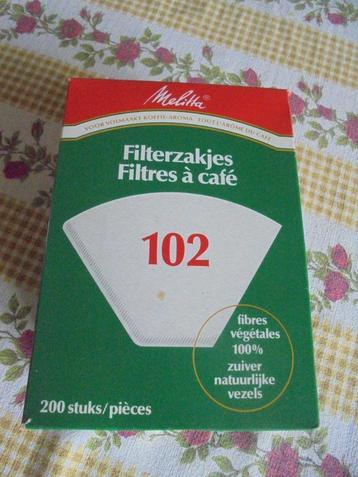 Oude doos MELITTA koffiefilterzakjes nr 102