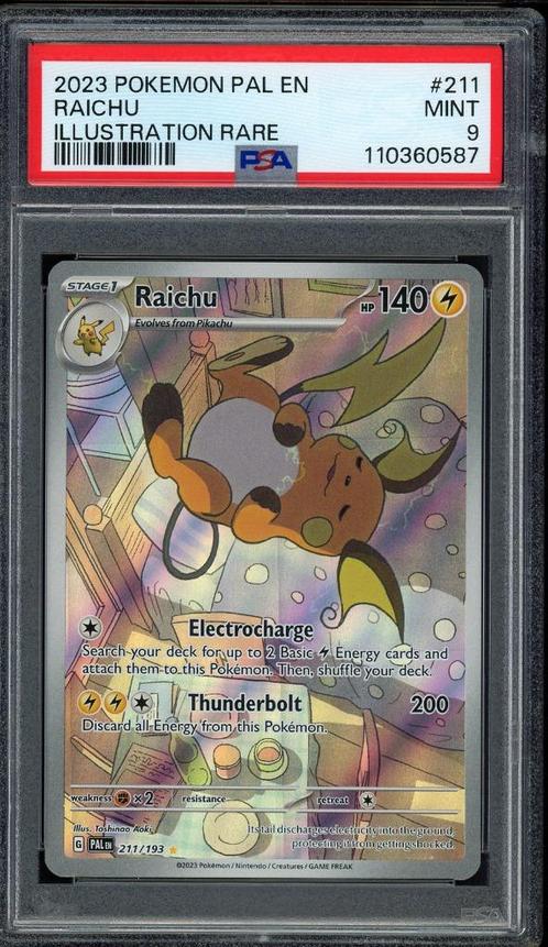 Raichu [IR] PSA 9 - 211/193 - Paldea Evolved 2023, Hobby en Vrije tijd, Verzamelkaartspellen | Pokémon, Zo goed als nieuw, Losse kaart