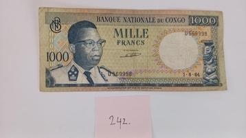 Banque National du Congo 1000 Francs 1964 beschikbaar voor biedingen