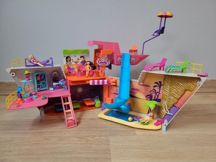 Polly Pocket Boot + Strandhuisje, Collections, Jouets miniatures, Utilisé, Enlèvement ou Envoi