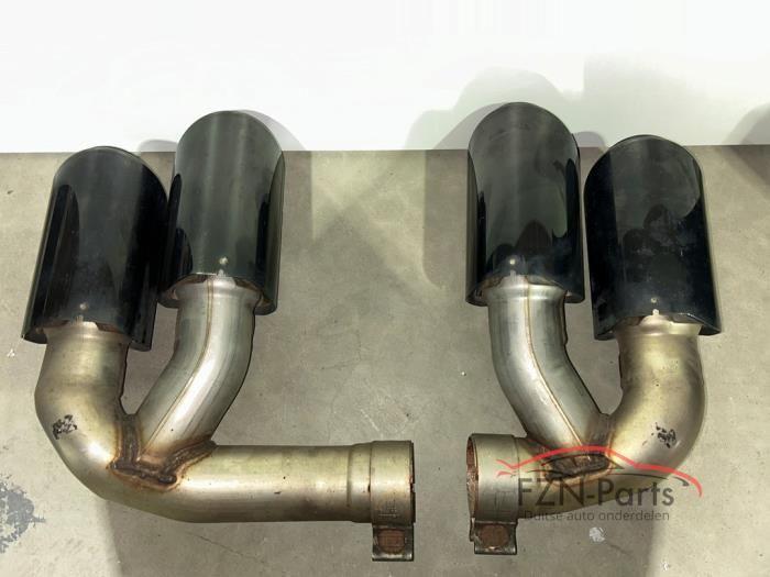 Porsche Cayenne 9Y0 Uitlaat sierstukken 4x Zwart, Auto-onderdelen, Uitlaatsystemen, Gebruikt, Ophalen