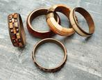 Lot van vijf retro armband in messing en been/bakeliet, Ophalen of Verzenden, Zo goed als nieuw