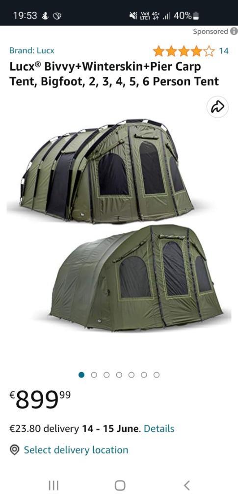 Lucx ZGAN Bivvy+Winterskin+Pier Carp Tent, Bigfoot, 2 tot 6, Sports nautiques & Bateaux, Pêche à la ligne | Carpes, Neuf, Autres types