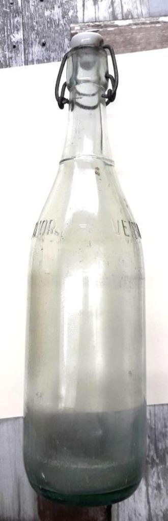Transparante grote limonadefles "Brouwerij Le Coq D'Or" - Ve beschikbaar voor biedingen