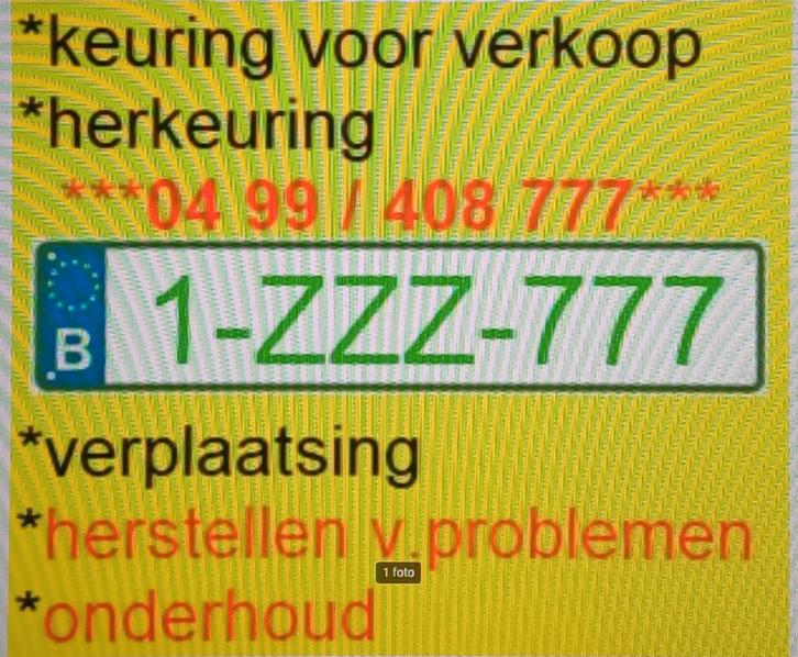 Z-plaat keuring voor verkoop, transport 0499 408 777, Autos : Divers, Autos divers Autre, Enlèvement ou Envoi