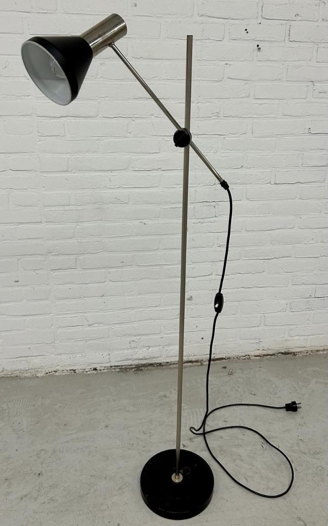 Vintage hengellamp, vloerlamp, Huis en Inrichting, Lampen | Vloerlampen, Metaal, Verzenden