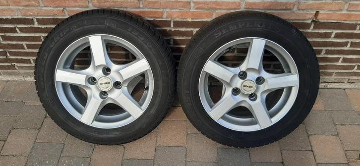 Winterbanden met Velgen (4x100 steekgaten). Prima Staat !, Auto-onderdelen, Banden en Velgen, Banden en Velgen, Winterbanden, 15 inch