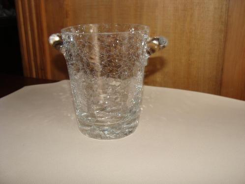 ancien seau à glaçon, en cristal craquelé, avec anses, Antiek en Kunst, Antiek | Glaswerk en Kristal, Ophalen of Verzenden