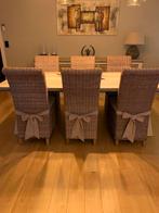 Eetkamerstoelen Rotan 6 stuk plus 6 kussen, Maison & Meubles, Chaises, Enlèvement, Brun
